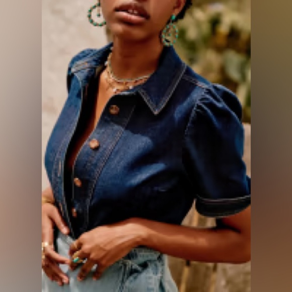 Sezane Kendall Shirt Denim - Size 36
